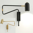 Ljojo Long-Arm Wall Lamp, Adjustable & Retractable with Switch, E27 Bedside Reading Light