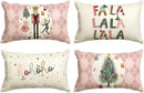 Ljojo Merry Winter Holiday Party Cushion Cover Sofa Linen Waist Pillow Cover