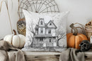 Halloween Skulls Witch Hat Patterned Pillow Cover by Ljojo for Sofa, Bedroom, Car