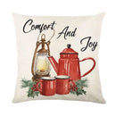 Christmas Decor Pillow Cover 18x18 in Linen Throw - Ljojo Home Decor
