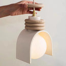 LED Pendant Lamp Orange White Resin Cord Adjustable for Bedroom Dining Room by Ljojo