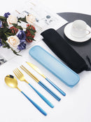 Ljojo 4-Piece Portable Travel Cutlery Set with Box