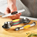 Ljojo Magnetic Stainless Steel Measuring Spoons Set of 8 Dual Sided Stackable Spoons