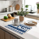 Christmas Deer Silhouette Non-Slip Drying Mat for Kitchen Counters and Tables by Ljojo