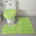 Ljojo 3 Piece White Bathroom Rugs Sets Non-Slip Bath Mats Lid Cover Contour Mat