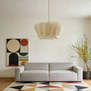 Linen Fabric Medieval Cream Chandelier for French Countryside Revival by Ljojo