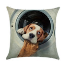 Cute Dog Watercolor Linen Cushion Cover 45*45cm - Ljojo