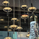 Ljojo Meteor Water Droplet Crystal Chandelier LED Hanging Lamps for High House Staircase