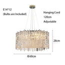 Ljojo Luxury Crystal Ceiling Chandelier LED Modern Chrome Hanging Lamps for Living Room Decor