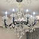 French Black Glass E14 Candle Chandelier Luxury Crystal LED Pendant Light by Ljojo