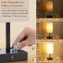 Ljojo LED Desk Lamp with USB Charge Ports, Dimmable Bedside Reading Light