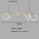 Nordic Hose Led Pendant Lights Dimmable Gold Minimalist Decor Hanging Lamp Ljojo