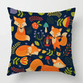 Ljojo Linen Fox Sofa Cushion Cover 50x50 Square Home Décor Pillowcase