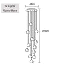 Modern Glass Crystal Chandelier Adjustable Nordic Stairs Light by Ljojo