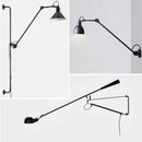 Ljojo Long Arm Rocker Wall Lamp Black Metal LED Light for Room Decoration
