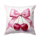 Cherry & Bowknot Pattern Pillowcase – Ljojo Decorative Cushion Cover