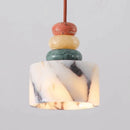 Colorful Natural Stone Pendant Lamp Red Yellow Green E27 Ljojo Kitchen Bedside Lighting