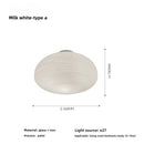 Ljojo Milky White Glass Cocoon Ceiling Light for Home Décor.