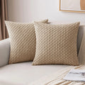 Boho Striped Corduroy Farmhouse Pillow Covers, Soft & Fluffy - Ljojo Brand