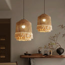 Hemp Rope Pendant Light Chandelier Bohemian Ceiling Hanging - Ljojo