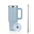 Ljojo 40oz Stainless Vacuum Insulated Coffee Cup with Handle and Straw
