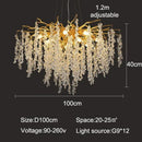 Ljojo Modern Luxury Crystal Chandelier LED Pendant Lamp Indoor Lighting Fixture