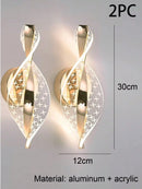 Ljojo LED Wall Sconce: Modern Design, Lustre Interior Lights, Gold/Black, Bedroom Mood Light
