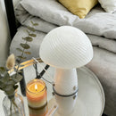 French Cream Style Cute Mushroom Glass Table Lamp for Girls Bedroom Bedside by Ljojo