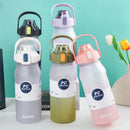 Ljojo 2000ML Sports Water Bottle with Straw - Large Capacity Jug for Fitness