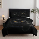 Ljojo 3D Black Cat Print Duvet Cover Set - Soft Fashion Bedding