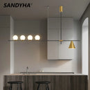 Ljojo Modern Glass Ball Pendant Light LED Chandelier Stylish Nordic Dining Room Decor