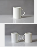 Ljojo 400ML Bone  Coffee Mug, Porcelain Embossed Tumbler, Enamel Cup