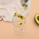 Ljojo Lemon Glass Straw Set: Reusable Eco-Friendly Straws for Smoothies, Cocktails