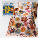 Boho Floral Cotton Bedspread Blanket by Ljojo: Soft Aesthetic Bed Throw Cover for Home