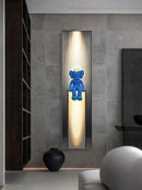Ljojo LED Crystal Porcelain Gloomy Bear Wall Lamp for Home Decor