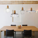 Modern Pendant Light Led Glass Lampshade Wooden Hanging Suspension American Retro Bar Table Gray Nordic Dining Loft Decor Lamp by Ljojo