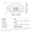 LED Ceiling Fan Light with Remote 6-speed Dimming for Bedroom Living Room Ljojo