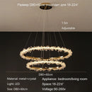 Nordic Luxury Crystal Ring Chandelier | Dimmable Ceiling Light by Ljojo