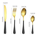 Ljojo 24-Piece Gold & Black Stainless Steel Cutlery Set