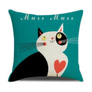 Funny Cats Print Pillow Case for Home Decor by Ljojo: 45x45cm Linen Cover