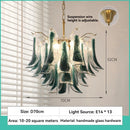 Ljojo European Green Murano Glass Chandelier Tiered Colorful Hanging Lamp