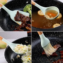 Ljojo 12PCS Silicone Kitchen Utensils Set with Wooden Handle - Non-Stick Cookware & Egg Beaters