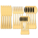 Ljojo 24-Piece Stainless Steel Rainbow Cutlery Set and Tableware