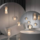 Ljojo Marble Glass Chandelier LED Pendant Lamps for Indoor Room Decor