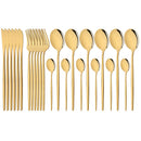Ljojo 24-Piece Stainless Steel Dinnerware Set - Knife Fork Spoon Silverware Tableware