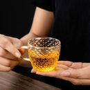Ljojo 100ml Glass Fish Scale Teacup Set Transparent Handle Kung Fu Small Cup