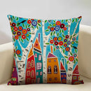 Hand-Painted Retro Country Linen Cushion Cover by Ljojo