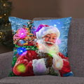 Ljojo LED Retro Santa Christmas Lights Pillowcase Home Decor 45x45
