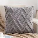 Ljojo Luxe Grey Faux Fur Plush Throw Pillow Cover for Stylish Home Decor