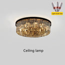 Ljojo Luxury Black Crystal Chandelier Hanging Lamp E14 LED Dual Purpose Fixtures